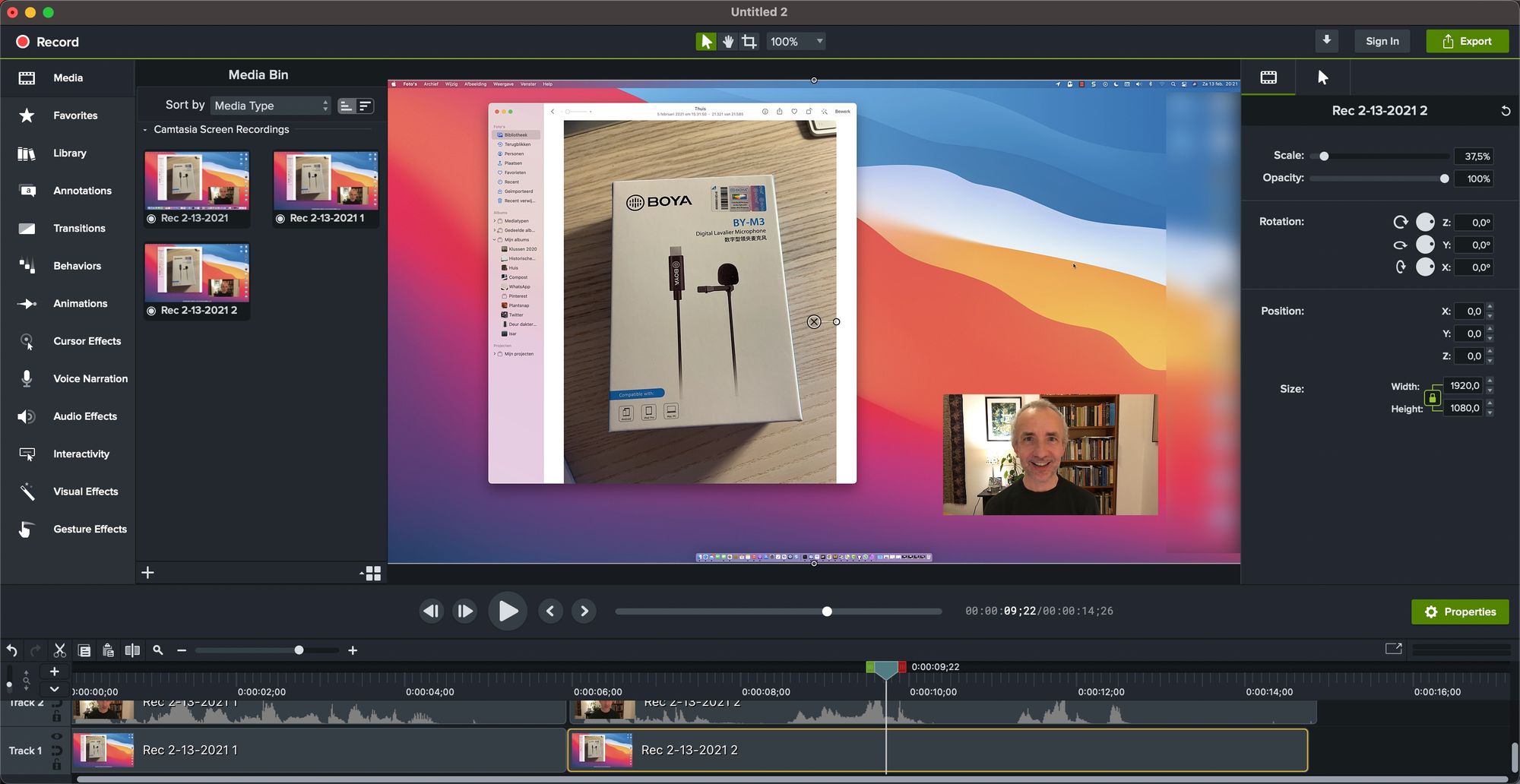 Techsmith Camtasia for screencast example