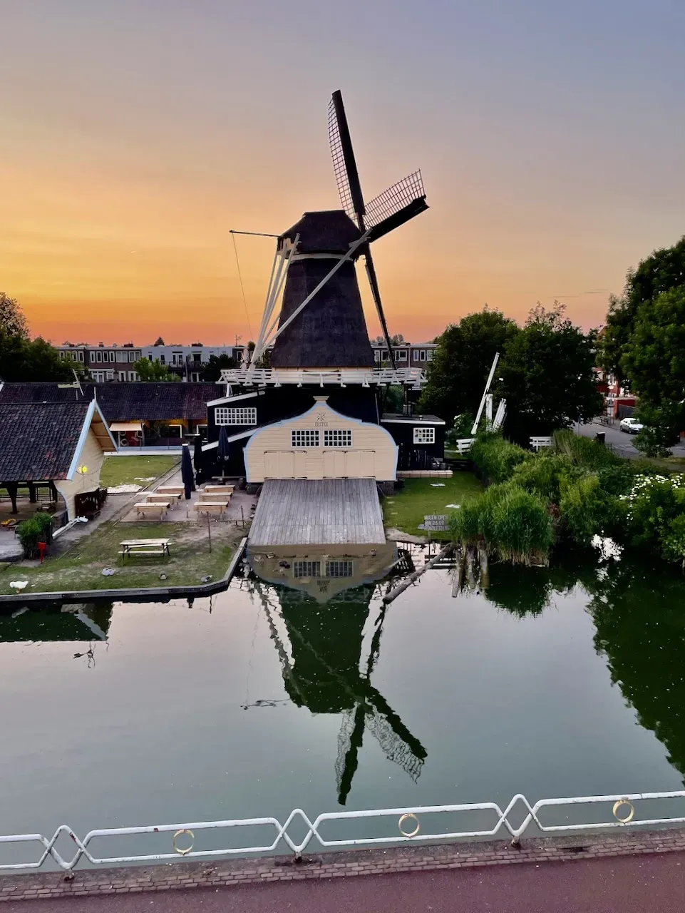 Mill at dusk.