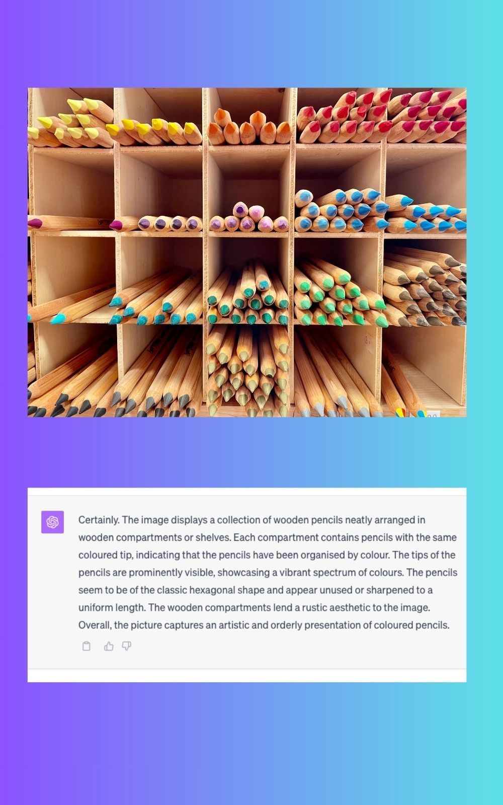 Example of image analysis from within ChatGPT