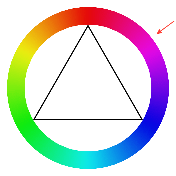 Colour circle with seamless transition between red and blue.